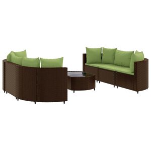 vidaXL Patio Sofa Set Set of 6 Brown
