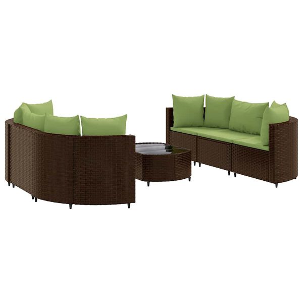 vidaXL Patio Sofa Set Set of 6 Brown
