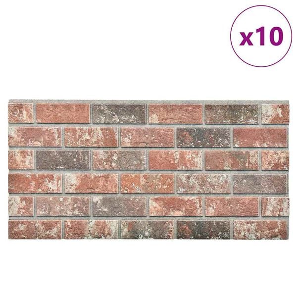 vidaXL 3D Wall Panels with Dark Brown & Gray Brick Design 10 pcs EPS