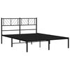 vidaXL Metal Bed Frame Black Powder-Coated Steel 63x79 in Bed Frame