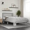 vidaXL Bed Frame Gray Sonoma Engineered wood, metal Twin