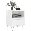 vidaXL Bedside Cabinet High gloss white Engineered wood, metal Small