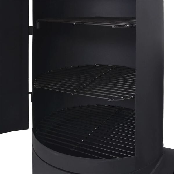 vidaXL BBQ Charcoal Smoker with Bottom Shelf Black Heavy XXL
