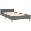 vidaXL Bed Frame With Headboard Dark Grey 100% Polyester Twin XL