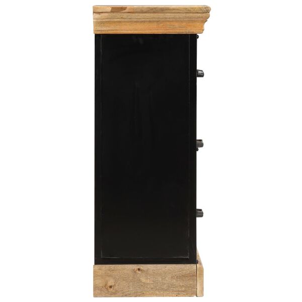 vidaXL Chest Of Drawers Natural wood with black iron accents