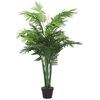vidaXL Artificial Palm Tree Green PE, Iron, Textile fiber, Plastic Medium