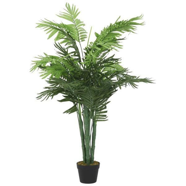 vidaXL Artificial Palm Tree Green PE, Iron, Textile fiber, Plastic Medium