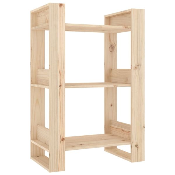 vidaXL Book Cabinet Natural Wood Solid pine wood (untreated) Medium