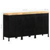 vidaXL Sideboard Rough Mango Wood with Black Frame