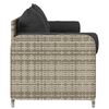 vidaXL Patio Sofa with Cushions 3-Seater Light Grey Poly Rattan