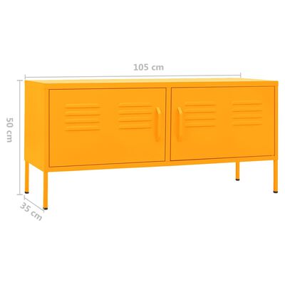vidaXL TV Cabinet Mustard Yellow 41.3"x13.8"x11.8" Steel