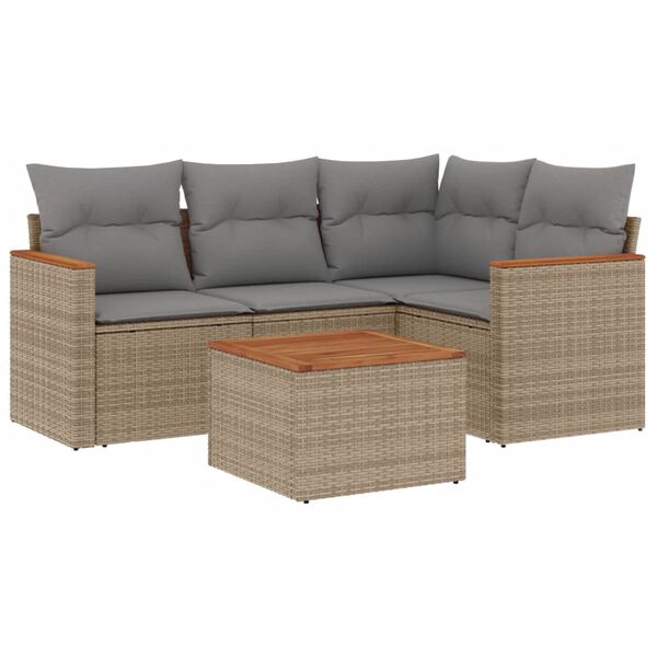 vidaXL Garden Sofa Set Mix Beige
