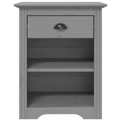 vidaXL Bedside Cabinet BODO Gray 20.9"x15.2"x26" Solid Wood Pine