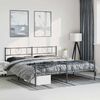 vidaXL Bed Frame Black Powder-Coated Steel 76 x 80 in Bed Frame