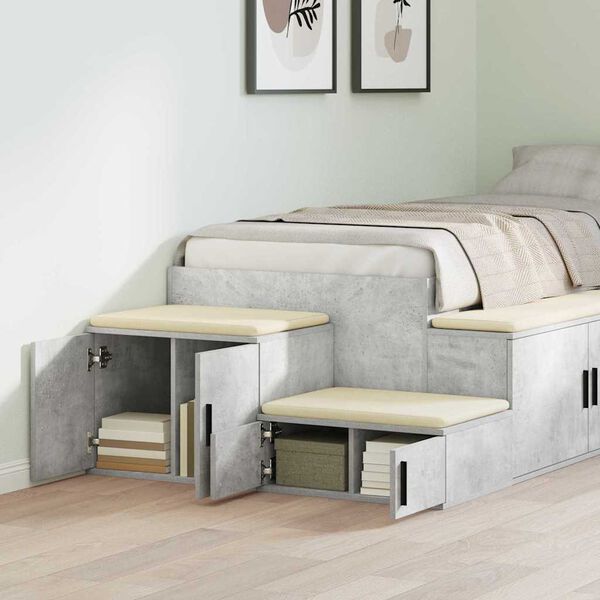 vidaXL Storage Cabinet 2 pcs Concrete Grey 42.52 x 16.14 x 15.75 in