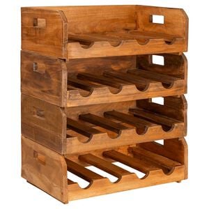 vidaXL Wine Racks 4 pcs for 16 Bottles Solid Mahogany Wood
