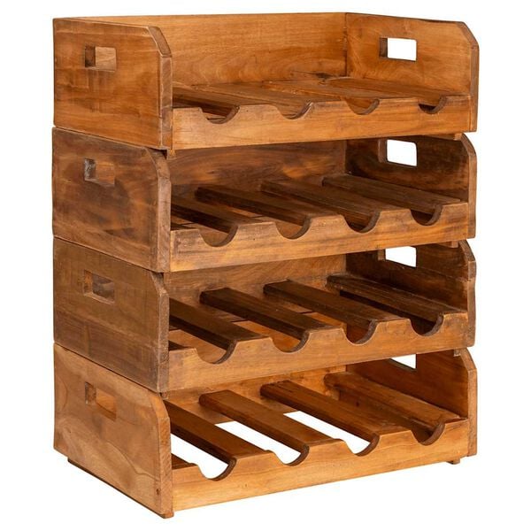 vidaXL Wine Racks 4 pcs for 16 Bottles Solid Mahogany Wood