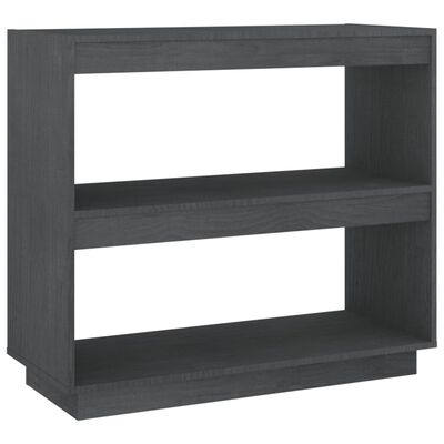 vidaXL Book Cabinet Gray 31.5"x13.8"x28" Solid Wood Pine
