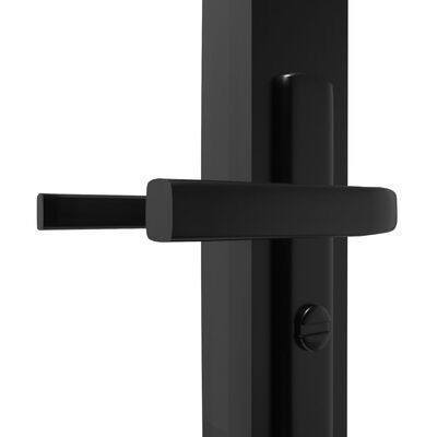 vidaXL Interior Door ESG Glass and Aluminum 29.9"x79.3" Black