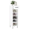 vidaXL Shoe Cabinet High gloss white Engineered wood, iron, aluminum alloy
