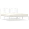 vidaXL Bed Frame White Powder-Coated Steel 63 x 79 in Bed Frame