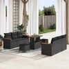 vidaXL Garden Sofa Set 9 pcs Black Poly Rattan