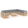 vidaXL Garden Lounge Set Natural wood Solid pinewood Modular