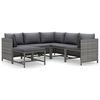 vidaXL Garden Lounge Set Grey PE (polyethylene) rattan Medium Modular