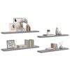 vidaXL Wall Shelf Set of 4 Grey Honeycomb MDF and metal