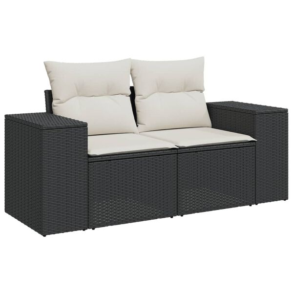 vidaXL Garden Sofa Set Black