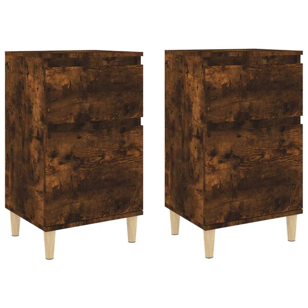 vidaXL Bedside Cabinet Set of 2 Smoked Oak