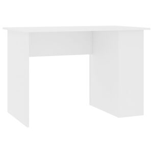 vidaXL Desk White Engineered wood Compact Desk Rectangular Modern