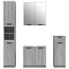 vidaXL Bathroom Furniture Set Gray Sonoma Engineered wood, glass Tall