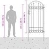 vidaXL Fence Gate with Arched Top Steel 39.4" x 78.7" Black