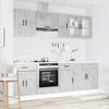vidaXL Kitchen Cabinet Set Concrete grey Engineered wood and glass Large