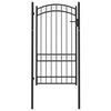 vidaXL Fence Gate with Arched Top Steel 39.4x68.9" Black