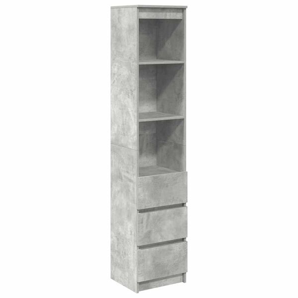 vidaXL Highboard Concrete grey Engineered wood Tall Highboard