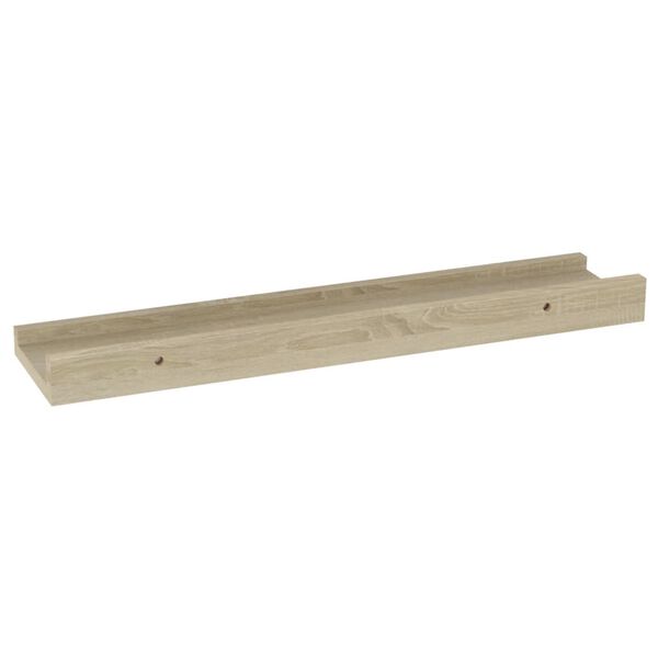vidaXL Wall Shelf Set of 4 Sonoma Oak MDF 15.7 x 3.5 x 1.2 in Modern