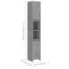 vidaXL Bathroom Cabinet Concrete grey Engineered Wood Tall and narrow