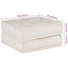 vidaXL Pouffe Cream 100% cotton, 70% recycled cotton, 30% foam Large