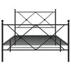 vidaXL Bed Frame Black Steel Twin Bed Frame Rectangular Traditional