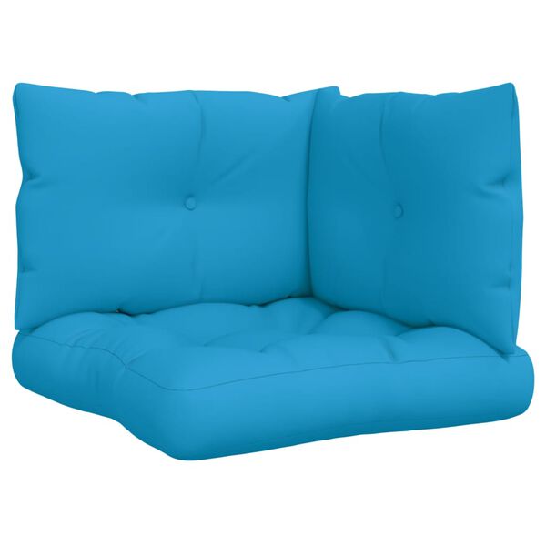 vidaXL Pallet Cushion Set of 3 Blue 100% Polyester Medium