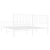 vidaXL Bed Frame White Steel Queen Metal Bed Frame Rectangular