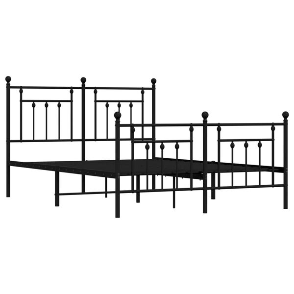 vidaXL Bed Frame Black Powder-coated steel Full size Bed Frame