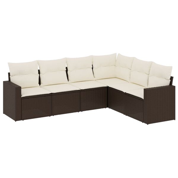 vidaXL Garden Sofa Set Brown