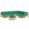 vidaXL Garden Lounge Set Natural Bamboo, Green Bamboo, 100% Polyester