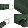 vidaXL Sunshade Sail 1.75 oz/ft² Dark Green 3/4x9.8' HDPE