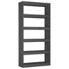 vidaXL Book Cabinet Grey Solid pine wood Book Cabinet Rectangular