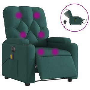 vidaXL Electric Massage Recliner Chair Dark Green