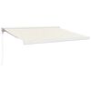 vidaXL Retractable Awning Cream Polyester Fabric 9.8 x 8.2 ft